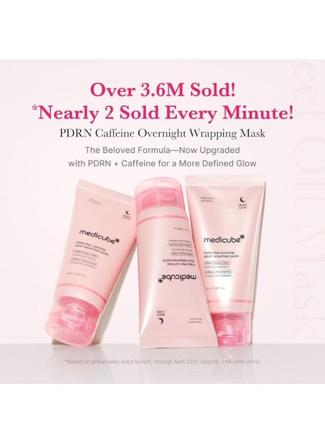 Medicube PDRN Caffeine Overnight Wrapping Peel Off Facial Mask | Firming, Depuffing & Hydration | Salmon DNA + Caffeine + Collagen For Refined, Glass Skin & Face Contour Support | Korean Skin Care - Image 2